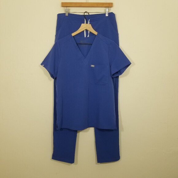 Figs Scrub Set Top and Pants Blue Size M - Picture 1 of 9